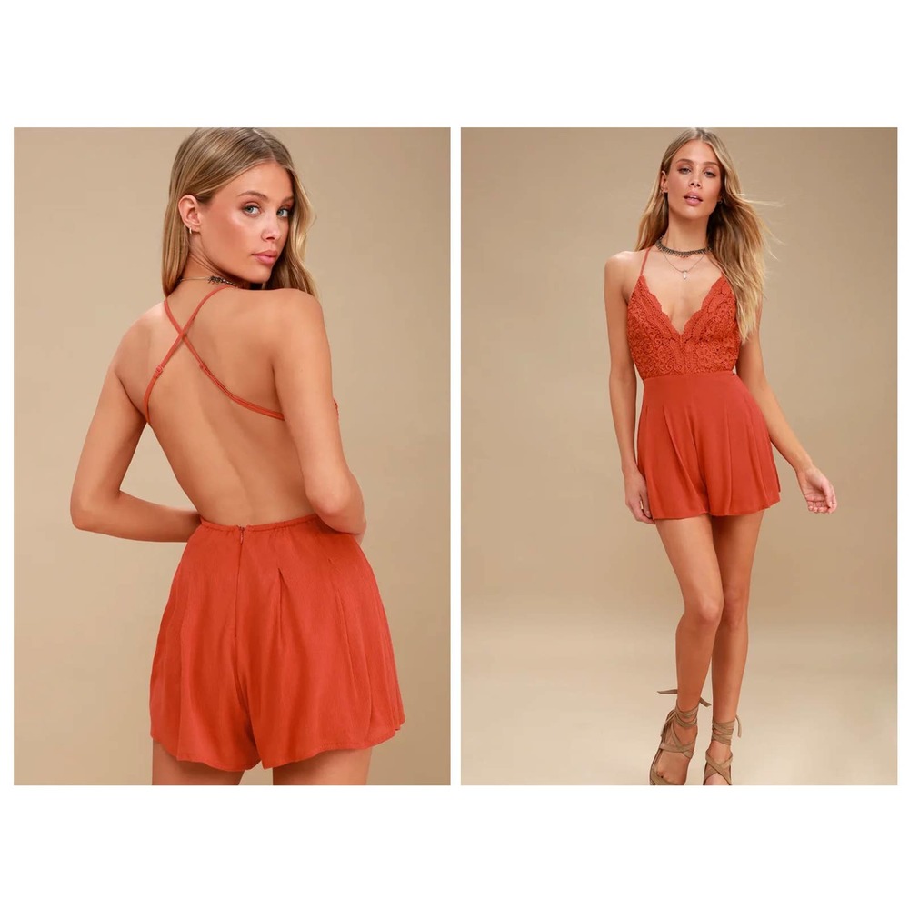 Lulu's Rust Lace Romper